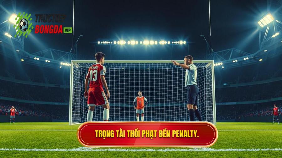 1. Trọng tài thổi phạt đền penalty.