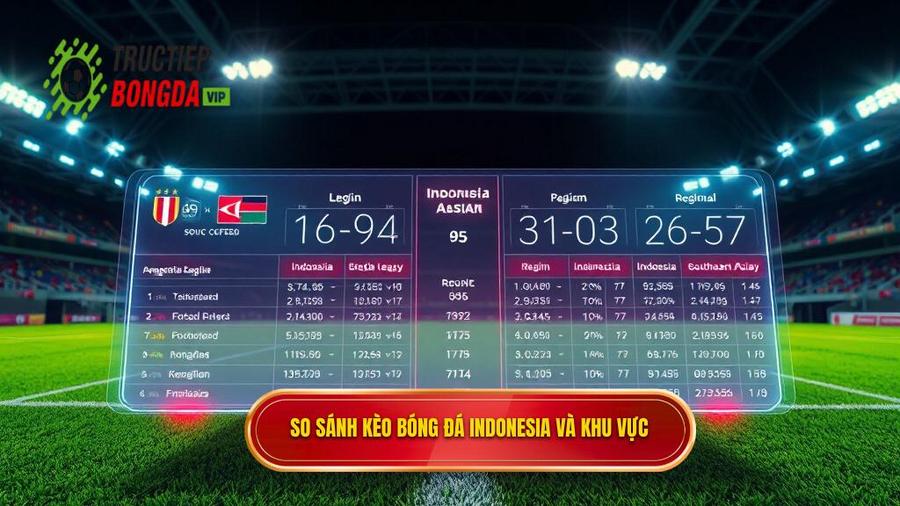 Bảng so sánh đặc điểm kèo bóng đá Indonesia và các giải khu vực